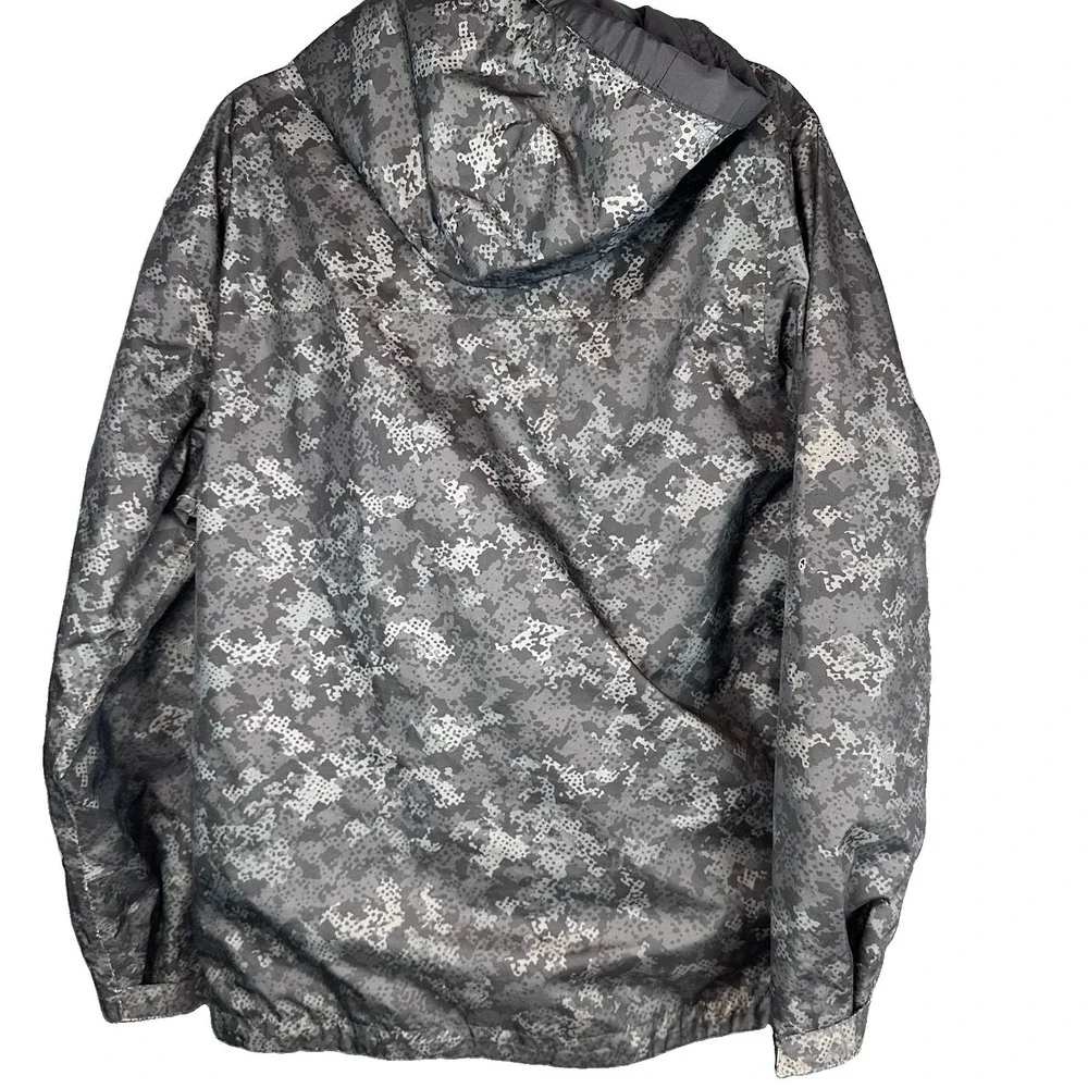 Columbia Men's Gray Camo Windbreaker Hooded Full Zip Jacket Size L